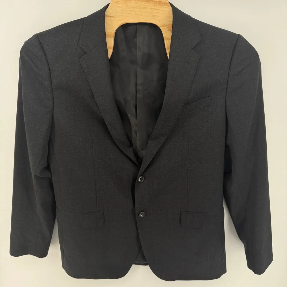 Bonobos Standard Fit Blazer Mens 44L Charcoal Gray Wool Stretch 15399-GY442